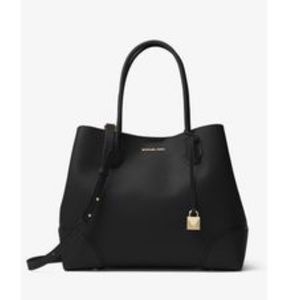 Michael Kors Mercer Gallery Center Zip Black Tote